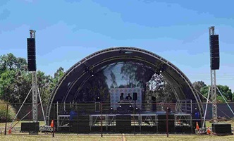 Escenario con estructura de armadura de techo de túnel para conciertos al aire libre personalizado